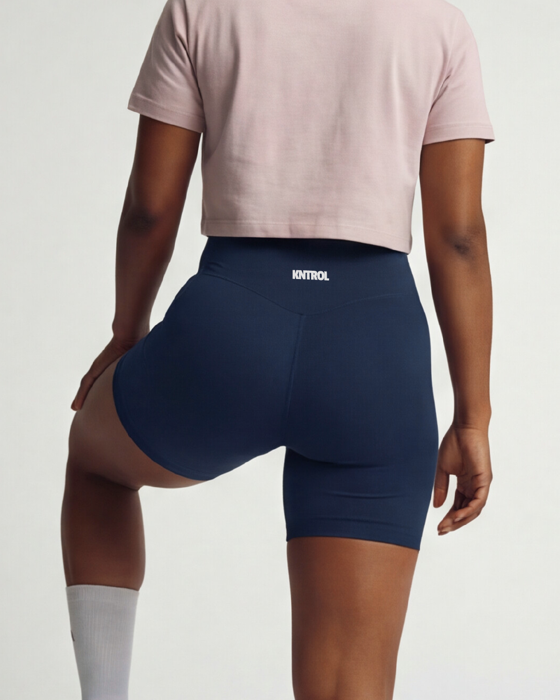 KNTROL Navy Yoga Shorts